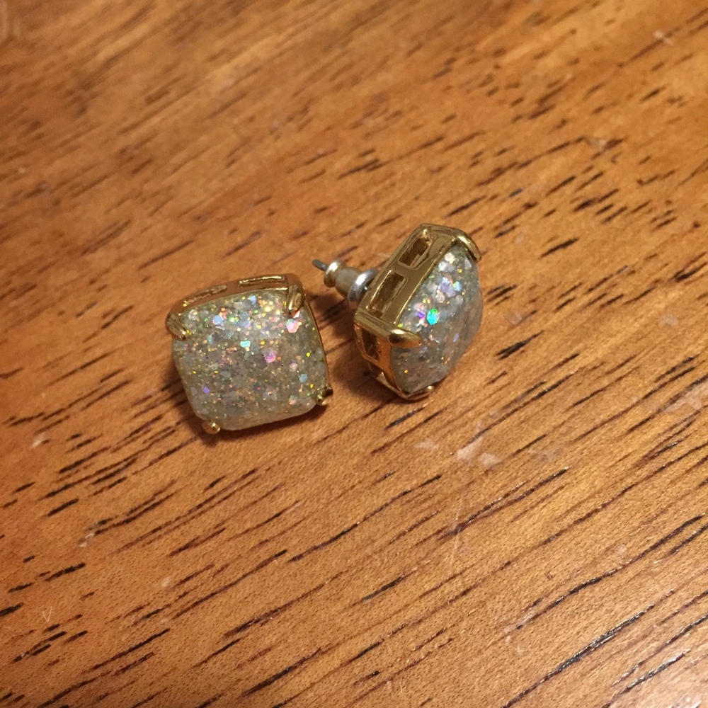 Sliver Holographic Glitter Kate Spade Earrings